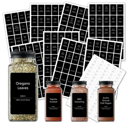 Spice Can Label 275 Black Jarlabels Machine Washable Kitchen detail view 3