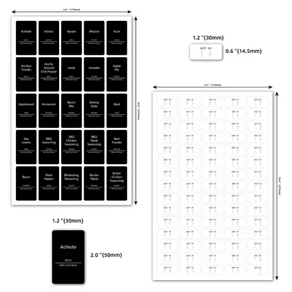 Spice Can Label 275 Black Jarlabels Machine Washable Kitchen detail view 2