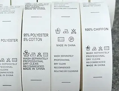 Clothing Washing Water Mark Composition English Korean Specification 2*5cm supplied by BY Boyuan