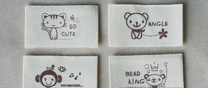 Cotton Cartoon Clothing Collar Label Cloth Children's Trademark Size supplied by BY Boyuan