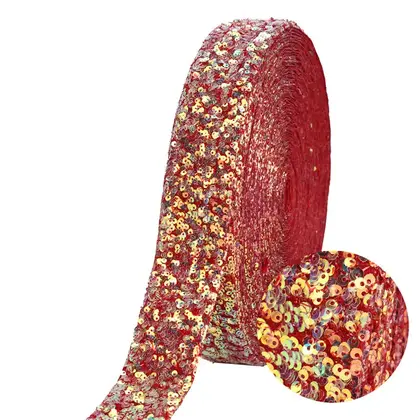 3.8cm Wide Sequins Webbing Dance Clothing Accessories Lace Handmade detail view 3