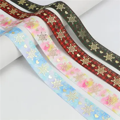 Christmas Bronzing Ribbon Gift Wrapping Flowers Cake Strapping Box detail view 3