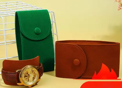 Double-sided Velvet Watch Envelope Bag Jewelry Snap High-grade Deerskin supplied by BY Boyuan