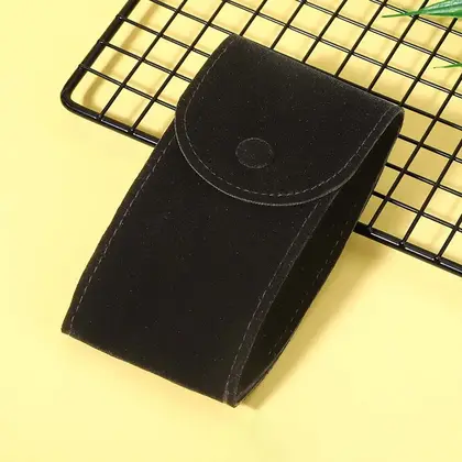 Double-sided Velvet Watch Envelope Bag Jewelry Snap High-grade Deerskin detail view 3