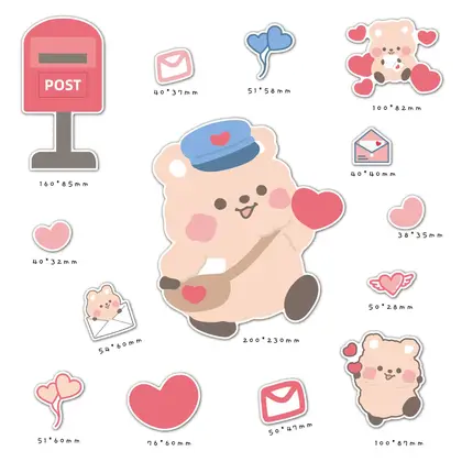 Fat Girl South Korea Ins Big Sticker Bear Postman detail view 3