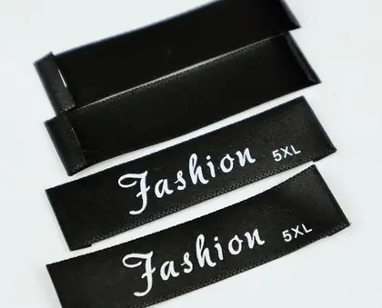Collar Label Cloth Women's Edging with Silk-printed with Code detail view 3