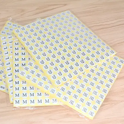 Round Dot Number Label English Letter Sticker Clothing Size detail view 2