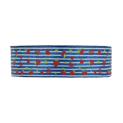 38mm Rib Belt Heat Transfer Printing Ink Strawberry Pattern Polyester Ribbon 2 detail view 2