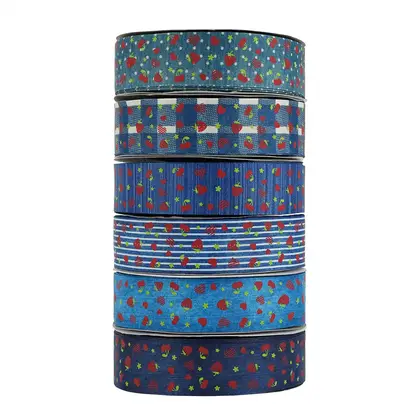 38mm Rib Belt Heat Transfer Printing Ink Strawberry Pattern detail view 3
