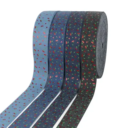 Denim Laser Silver High Density Flower Packaging Ribbon Thread detail view 2