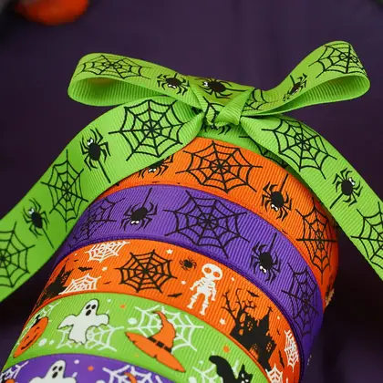 Halloween Ribbon Festive Atmosphere Decorative Gift Packaging supplied by BY Boyuan