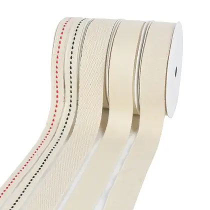 This White Cotton with Herringbone Webbing Hand Belt Clothing supplied by BY Boyuan