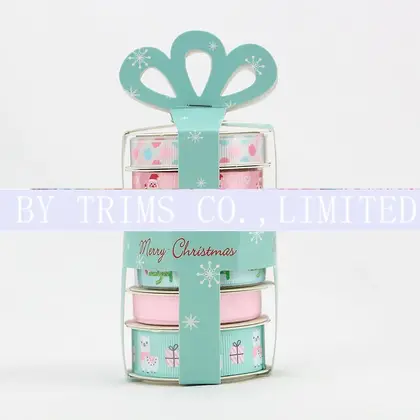 Christmas Gift Box Packing Ribbon Set Bow Polyester detail view 2