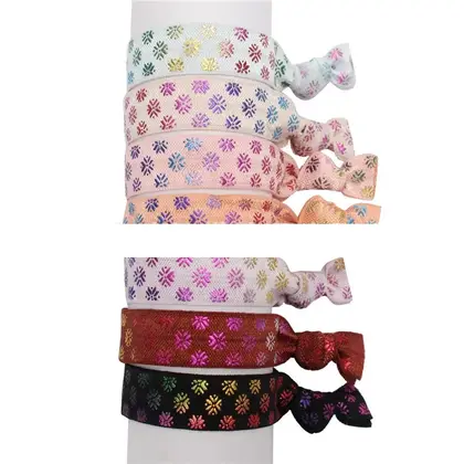 Knot Hair Band Hand Gold Stamping Elastic Ribbon Rope detail view 3
