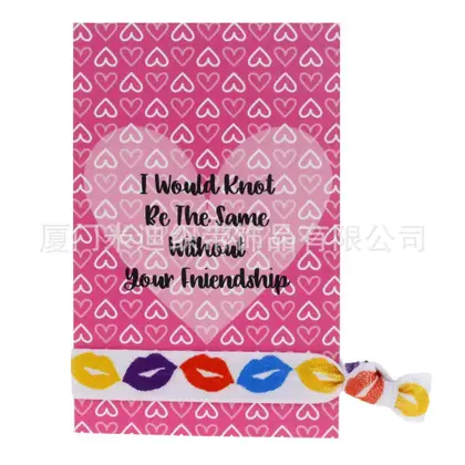 Valentine's Day Hair Band Rope Knot Wrap Elastic Wrist detail view 3