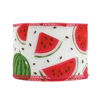 Wire-edged Khao Ke Belt Fruit Watermelon Theme Ribbon Imitation detail view 2