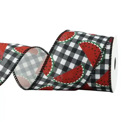 Wire-edged Khao Ke Belt Fruit Watermelon Theme Ribbon Imitation detail view 3