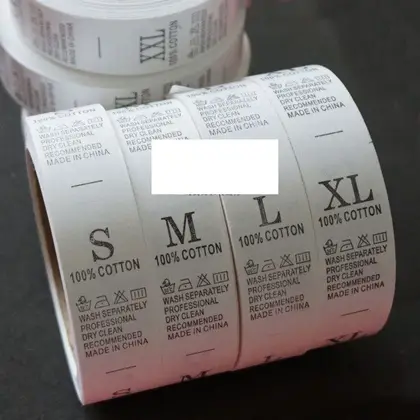 With Code Label Washing Water Mark Pure Cotton Composition detail view 2