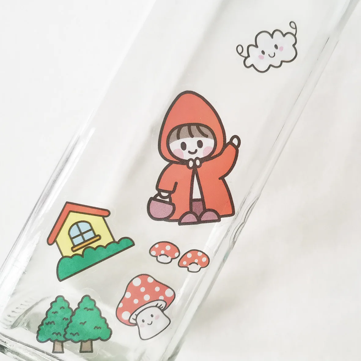 Water Cup Sticker Korea Ins Lovely Transparent Waterproof PVC supplied by BY Boyuan