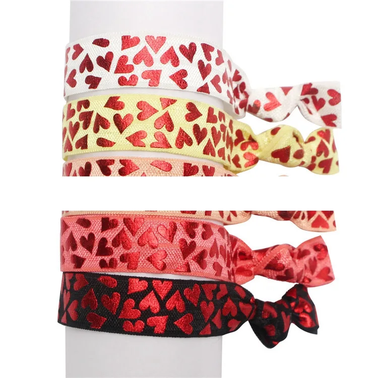 Knot Hair Band Hand Gold Stamping Elastic Ribbon Rope supplied by BY Boyuan