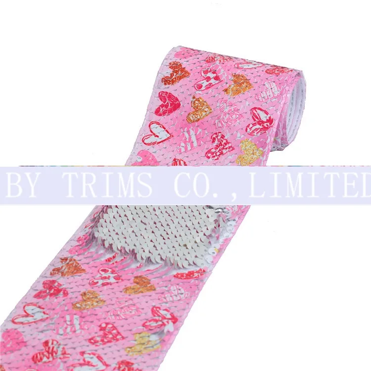Silver Fish Scale Valentine's Day Ribbon Flip Two-color Sequin supplied by BY Boyuan