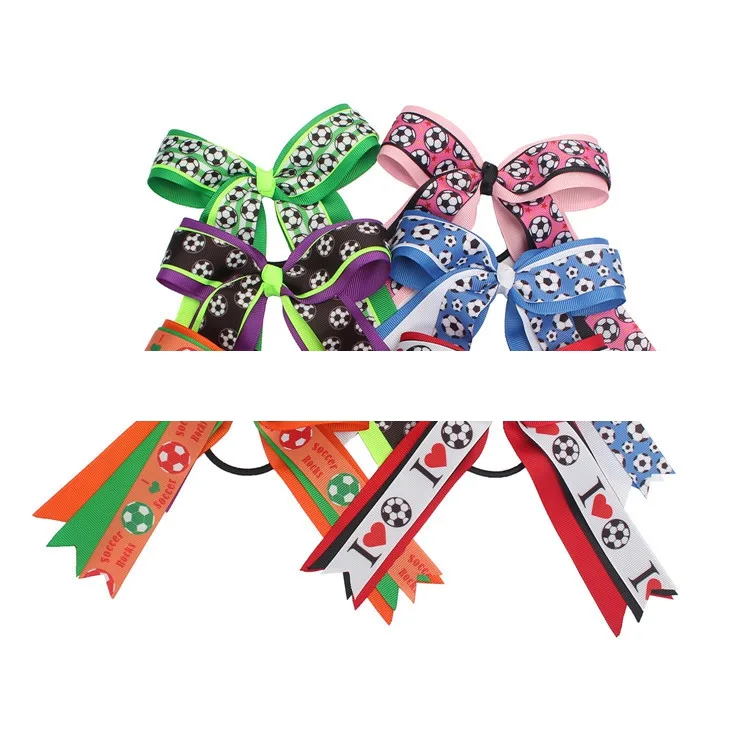 Sports Gymnastics Cheerleaders Bow Jewelry Football Pattern Ribbon Cheer supplied by BY Boyuan