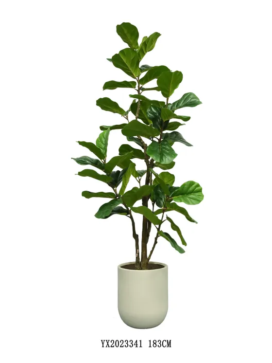 51 Leaves Big Leaf Ficus KD With Black Pot YX2023341 artificial tree