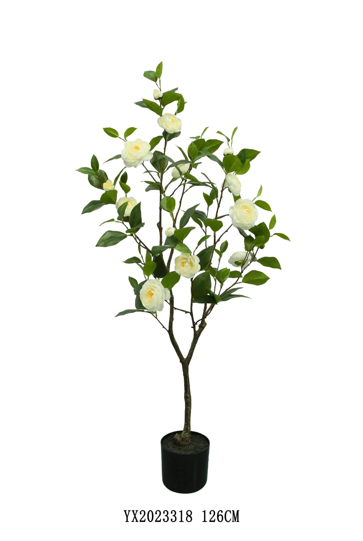 122 Leaves 13 Flowers Camellia 126 cm artificial tree made by MG TREE
