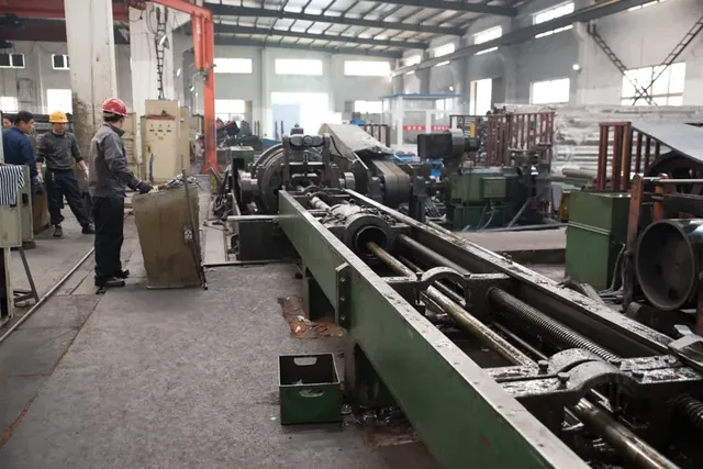 Tube mill equipment on the workshop floor