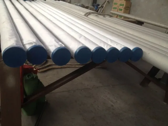Duplex stainless steel tube stock on the workshop floor