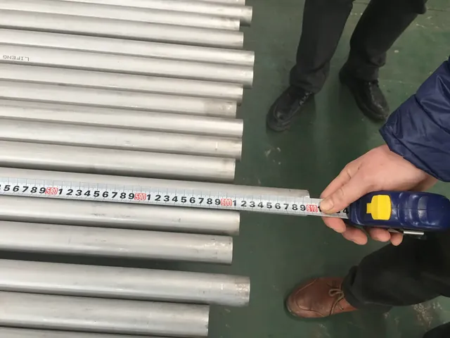 Tape measure used to check the length of finished tube