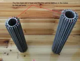 Longitudinal fin tube sample with straight fins welded along the tube axis