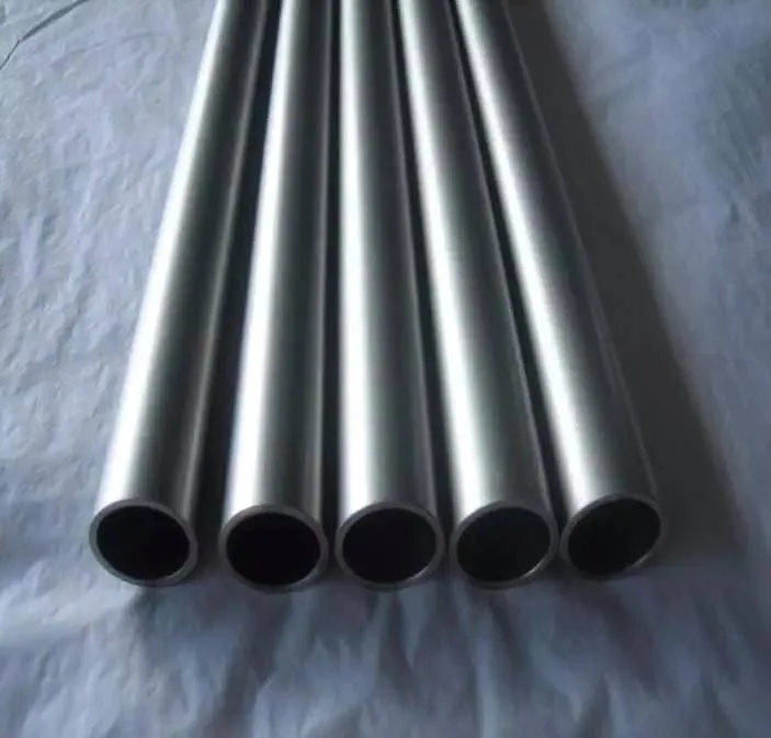Nickel alloy seamless tube ends showing wall thickness