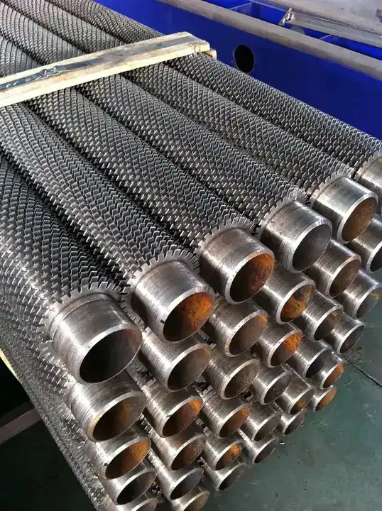 Spiral welded fin tube with the steel fin welded along a helix