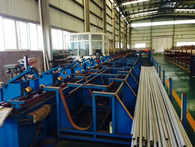 Tube stock racked in the workshop