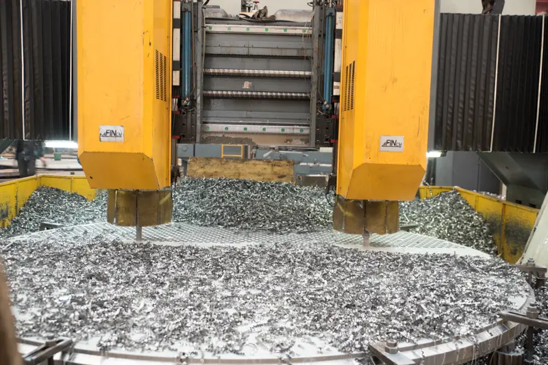 Tubesheet drilling in progress