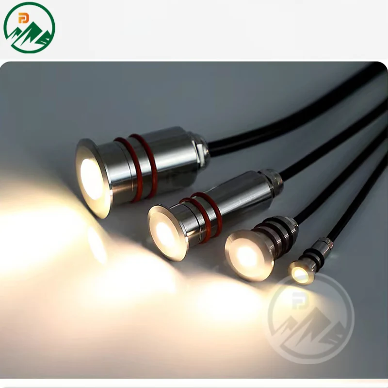 Multiple diameter sizes (D10 to D32mm) of the mini underground light laid out for comparison