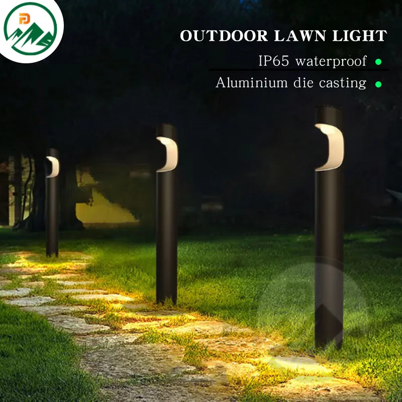 Side view of the 800mm garden LED light showing height and mounting base