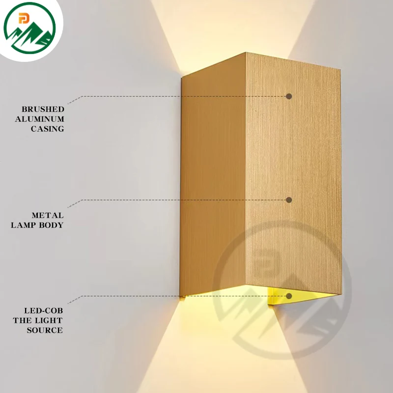 Wall-mounted LED wall lamp in a commercial office corridor