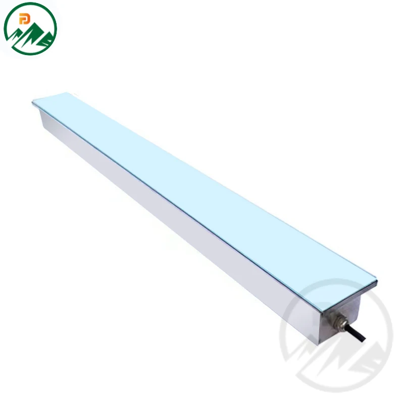 12W linear LED floor tile lamp with stainless steel 201 frame and frosted tempered glass cover