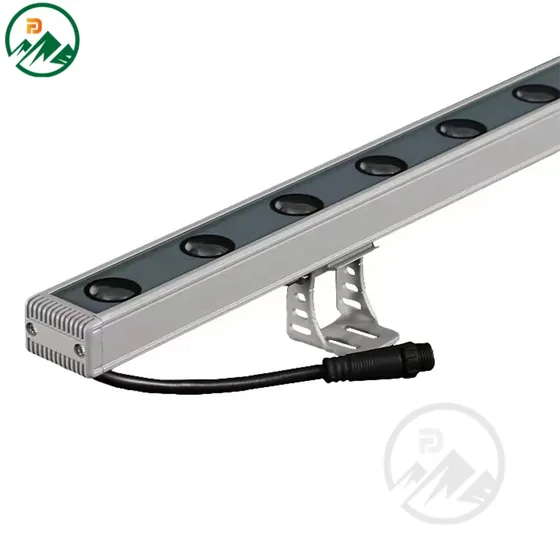 18W 24W 36W DC24V LED wall washer mounted on a building facade with slim profile