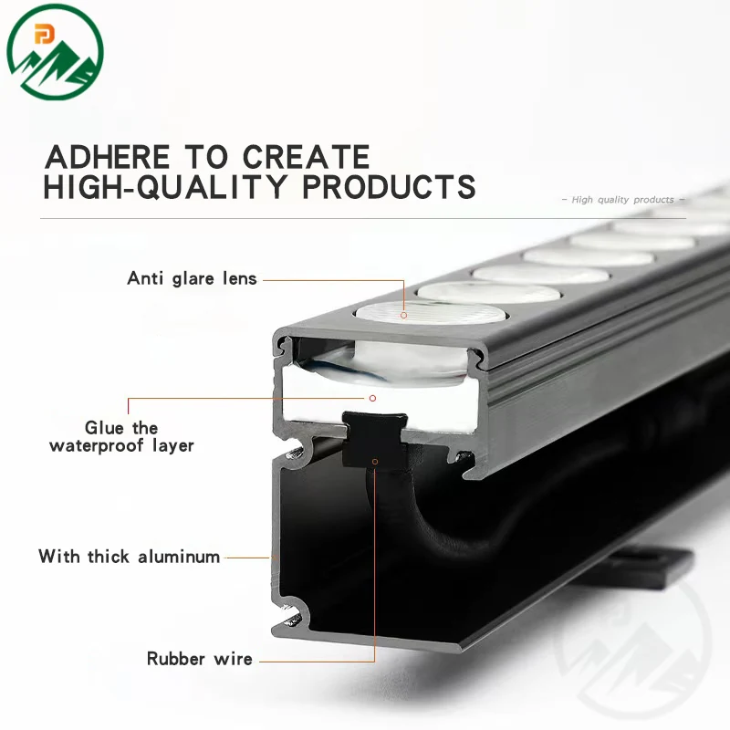 Side view of the slim 18W wall washer showing the baffle and light distribution