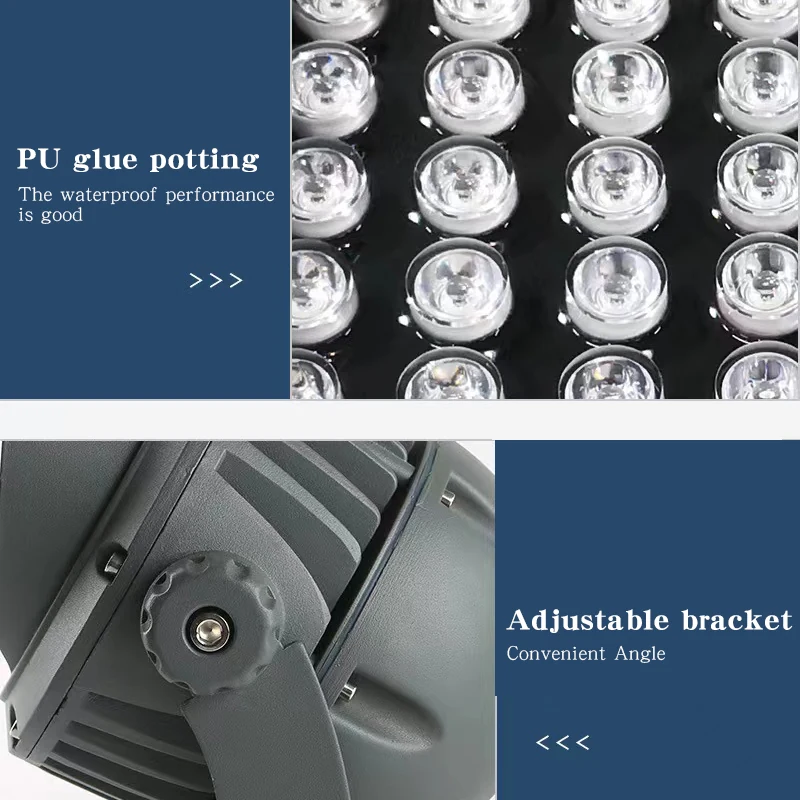 Detail of the 30cm output cable and connection point on the back of the flood light
