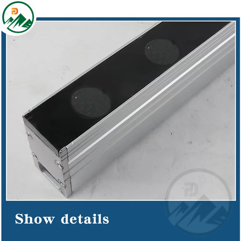 Linear light mounted on a building facade for architectural accent lighting