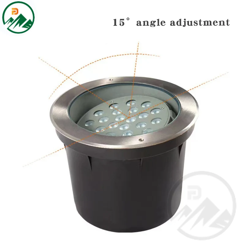 Recessed in-ground LED luminaire with the optic adjustable inside the housing
