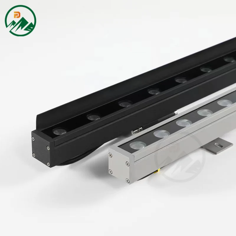Close-up of the LED array and baffle on the front face of the wall washer