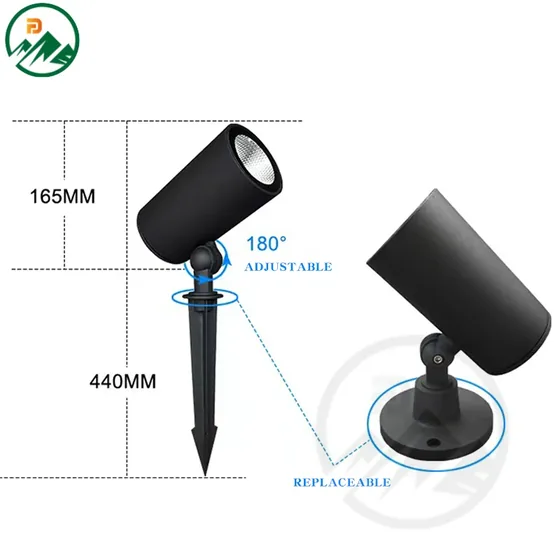 30W LED spike light with die-cast aluminium body and 440mm spike height