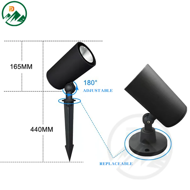30W LED spike light with die-cast aluminium body and 440mm spike height