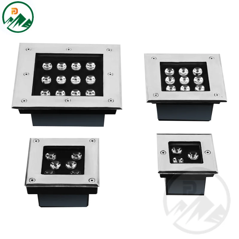 Square in-ground light showing the L250*W250*H65mm dimensions and L230*W230mm cut-out