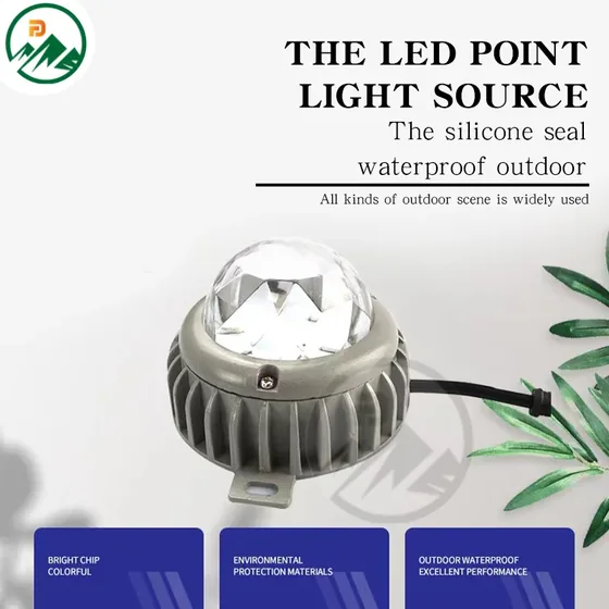 6W DMX IP66 RGB RGBW LED point light with round PC cover and die-casting aluminium body